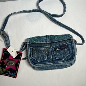 Vintage Y2K LEI Denim Crossbody Bag with‎ tags